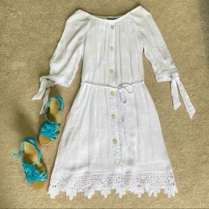 MLLE GABRIELLE off white summer beach vacation dress size m